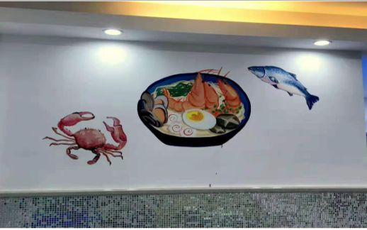 泗阳海鲜面馆彩绘